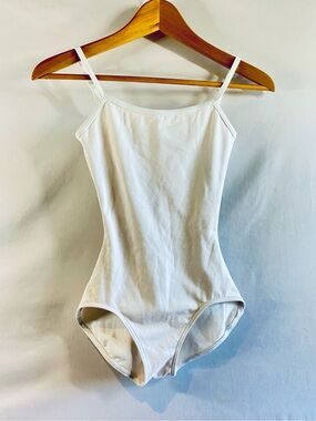 Capezio White Camisole Leotard wtih Adjustable Straps, size S, NWT